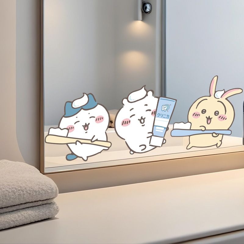 Home Bathroom Supplies - Heiße Chiikawa Spiegelaufkleber – Stark haftend,