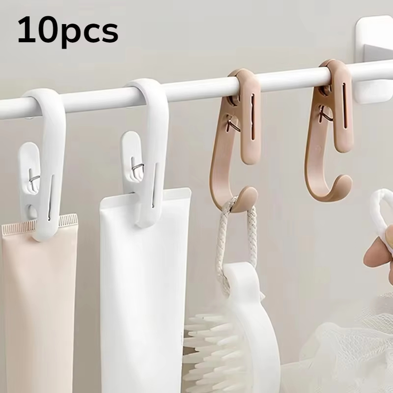 Home Bathroom Supplies - 10 Stück Mehrzweck-Hängeclips Haken Tragbare Plastikklemmen