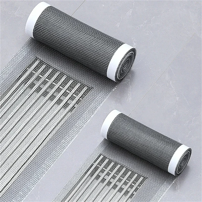 Drain Hair Catcher - Schneidbarer Duschablauf, Haarfänger, selbstklebende Bodenablaufaufkleber, Einweg-Netz,