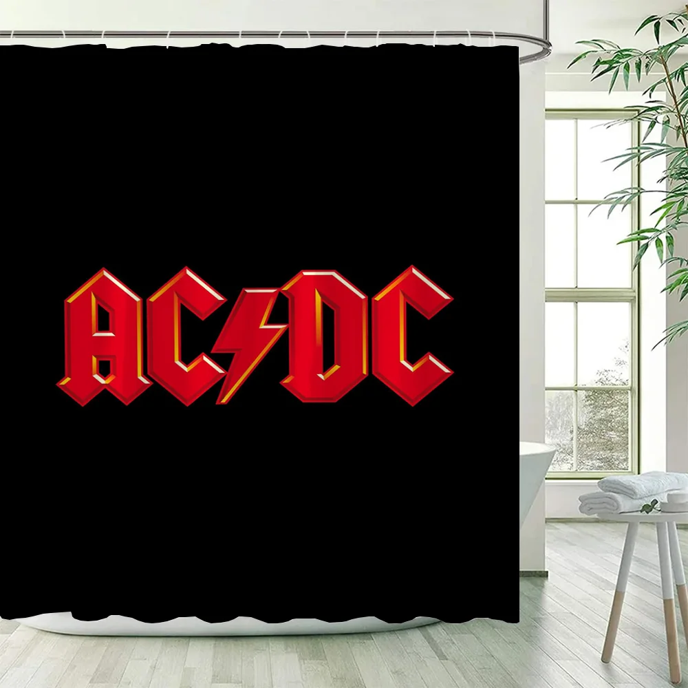 Home Bathroom Partition - Rock-ACDC Duschvorhang für Badezimmerzubehör, zusammenklappbare Trennwand,