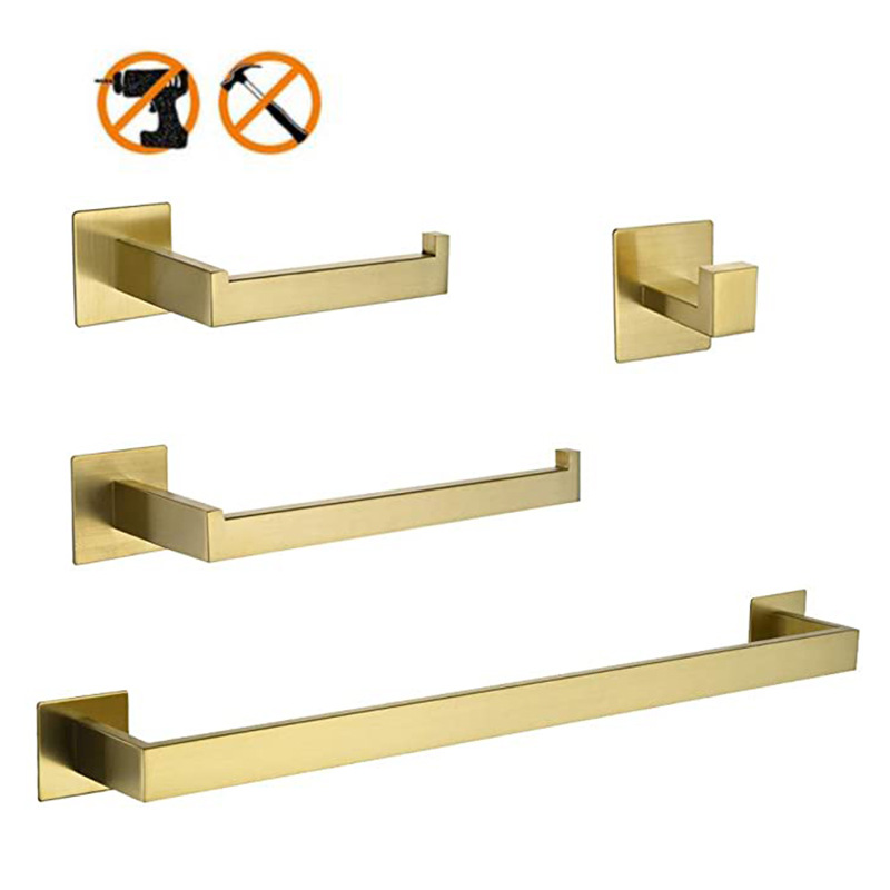 Home Bathroom Towels - 304 Edelstahl 4-teiliges Gold-Badezimmer-Hardware-Set Enthält Handtuchhalter,