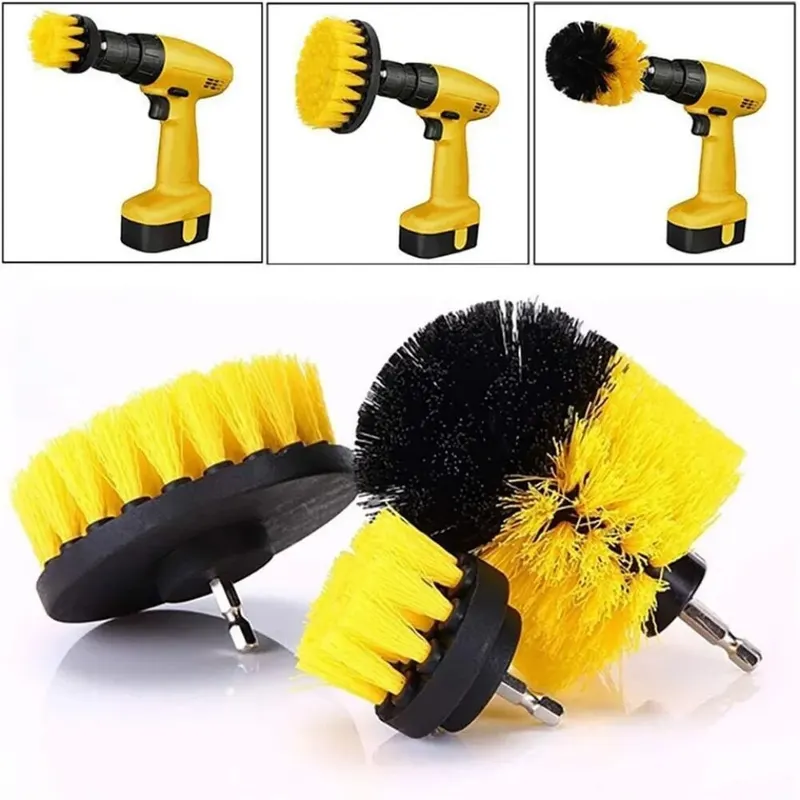 Home Bathroom Cleaner - 3-teiliges Bohrbürsten-Set, Power-Schrubber, Reinigungsbürsten-Werkzeugset für Fugen,