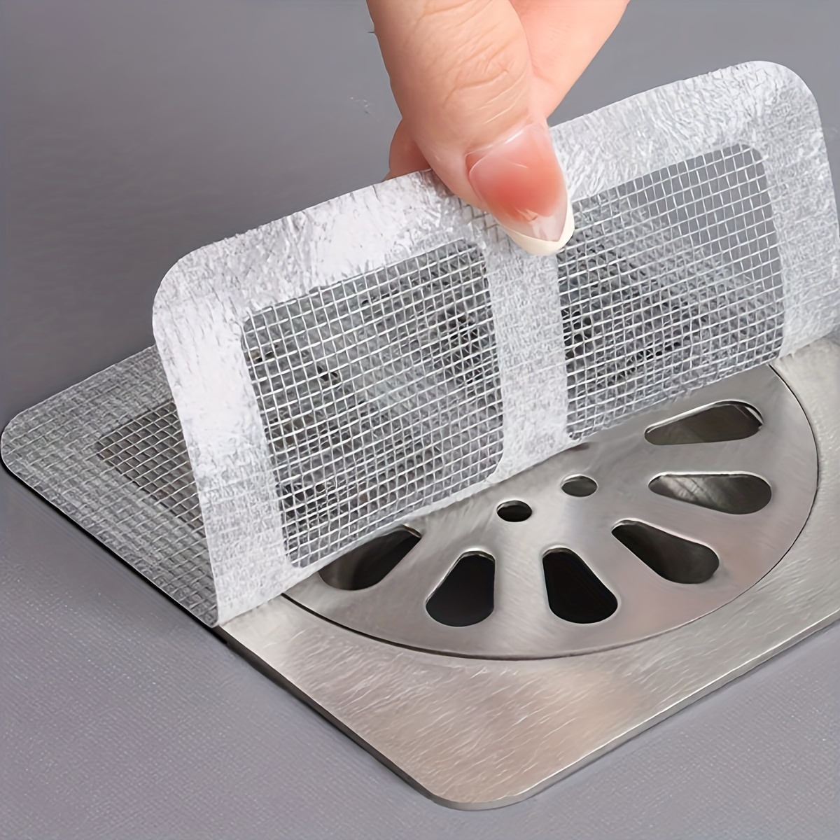 Drain Hair Catcher - Einweg-Bodenablaufaufkleber Insektenschutz Selbstklebendes Badezimmer-Haarfangernetz Abflussfilter Küchen-Anti-Verstopfungs-Netz