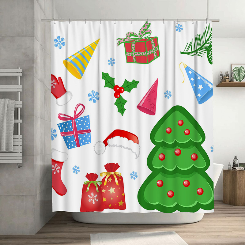 Home Bathroom Ideas - TU Duschvorhang, Weihnachtswald, Hirschmuster, wasserdicht, Urlaub,