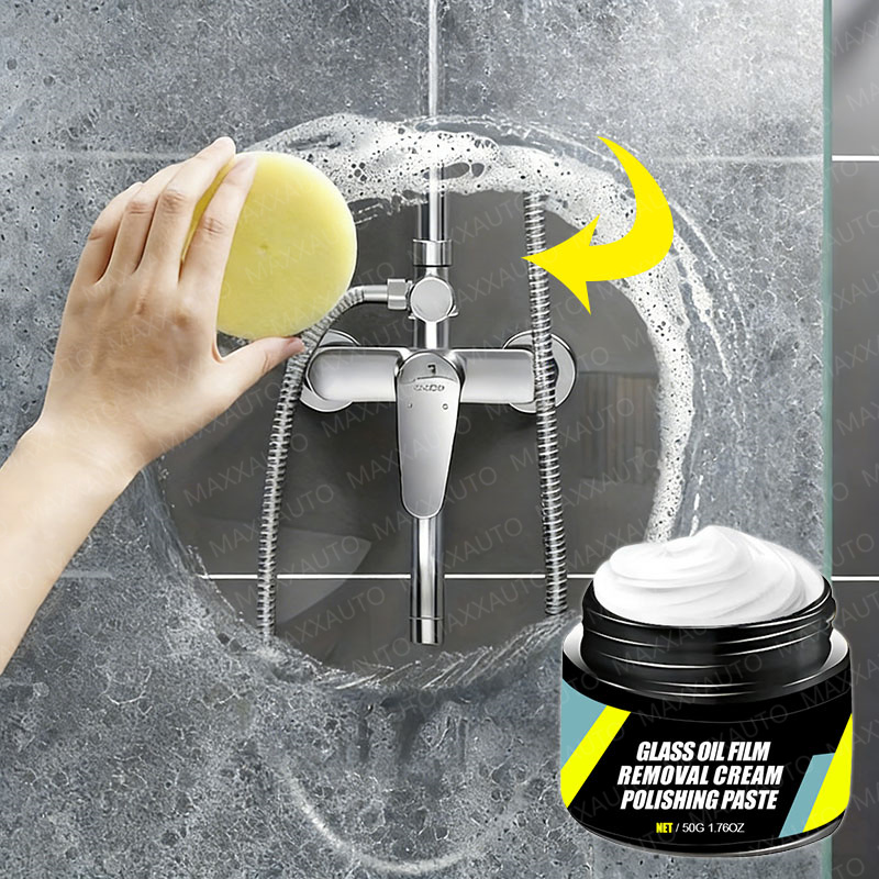 Home Bathroom Cleaning Kit - Badezimmer- und Küchen-Glaspolierpaste Windschutzscheiben-Ölfilm- & Wasserfleckenentferner