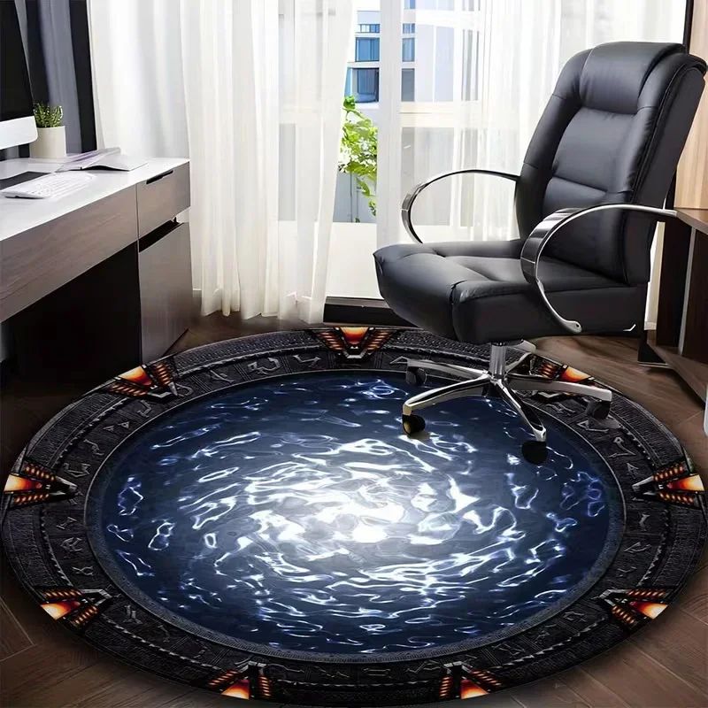 Home Bathroom Movie - VIKAMA Rutschfester Stargate Runder Teppich Weicher