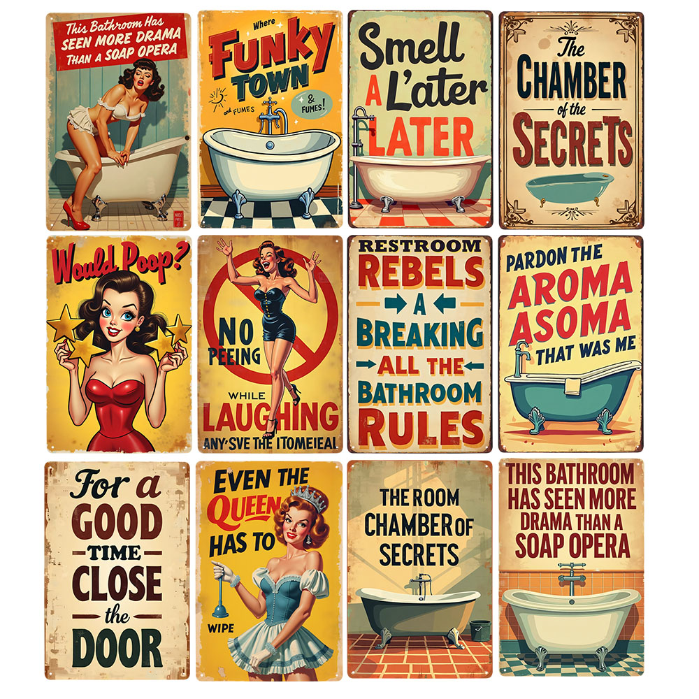 Lustige Badezimmerregeln Vinta – Home Bathroom Rules Bewertung und Preis