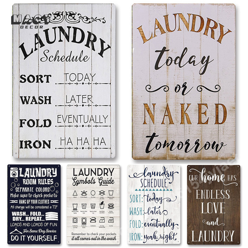 Slogan-Metallschild, Wäscherei – Home Bathroom Furniture Bewertung und Preis