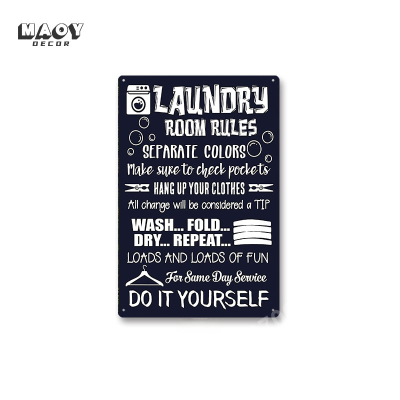 Slogan-Metallschild, Wäscherei – Home Bathroom Furniture Bewertung und Preis