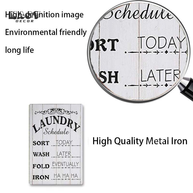 Slogan-Metallschild, Wäscherei – Home Bathroom Furniture Bewertung und Preis
