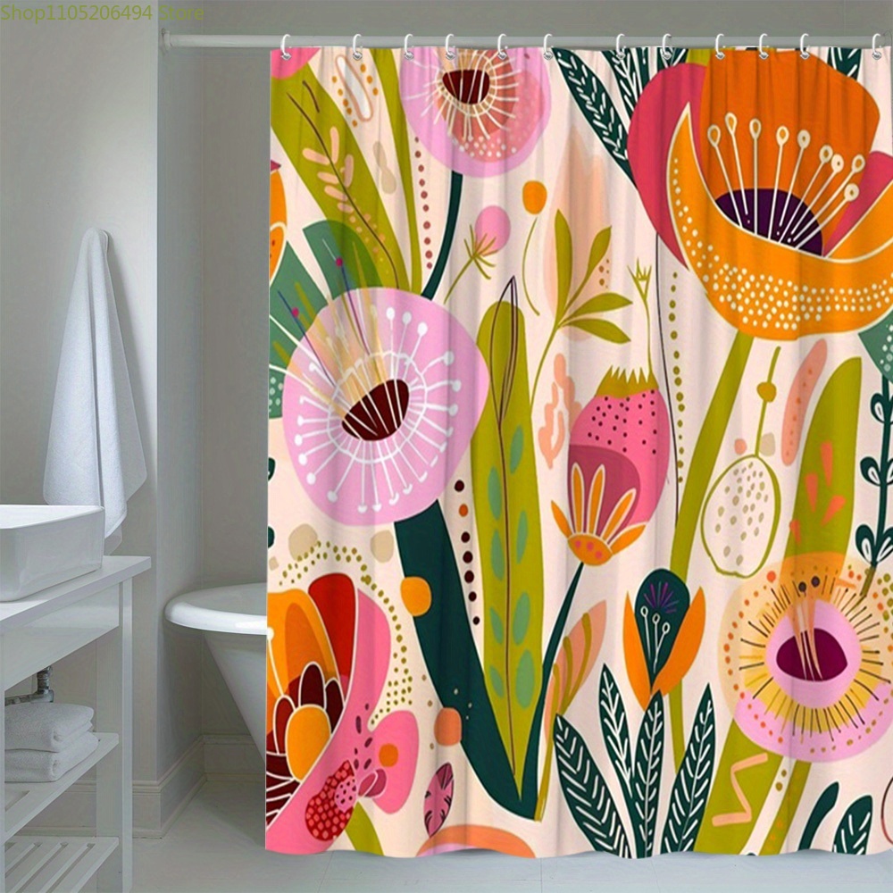 Lebendiger Blumenmuster-Duschv – Home Bathroom Ideas Bewertung und Preis