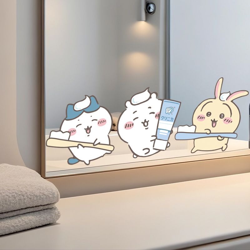 Heiße Chiikawa Spiegelaufklebe – Home Bathroom Supplies Bewertung und Preis