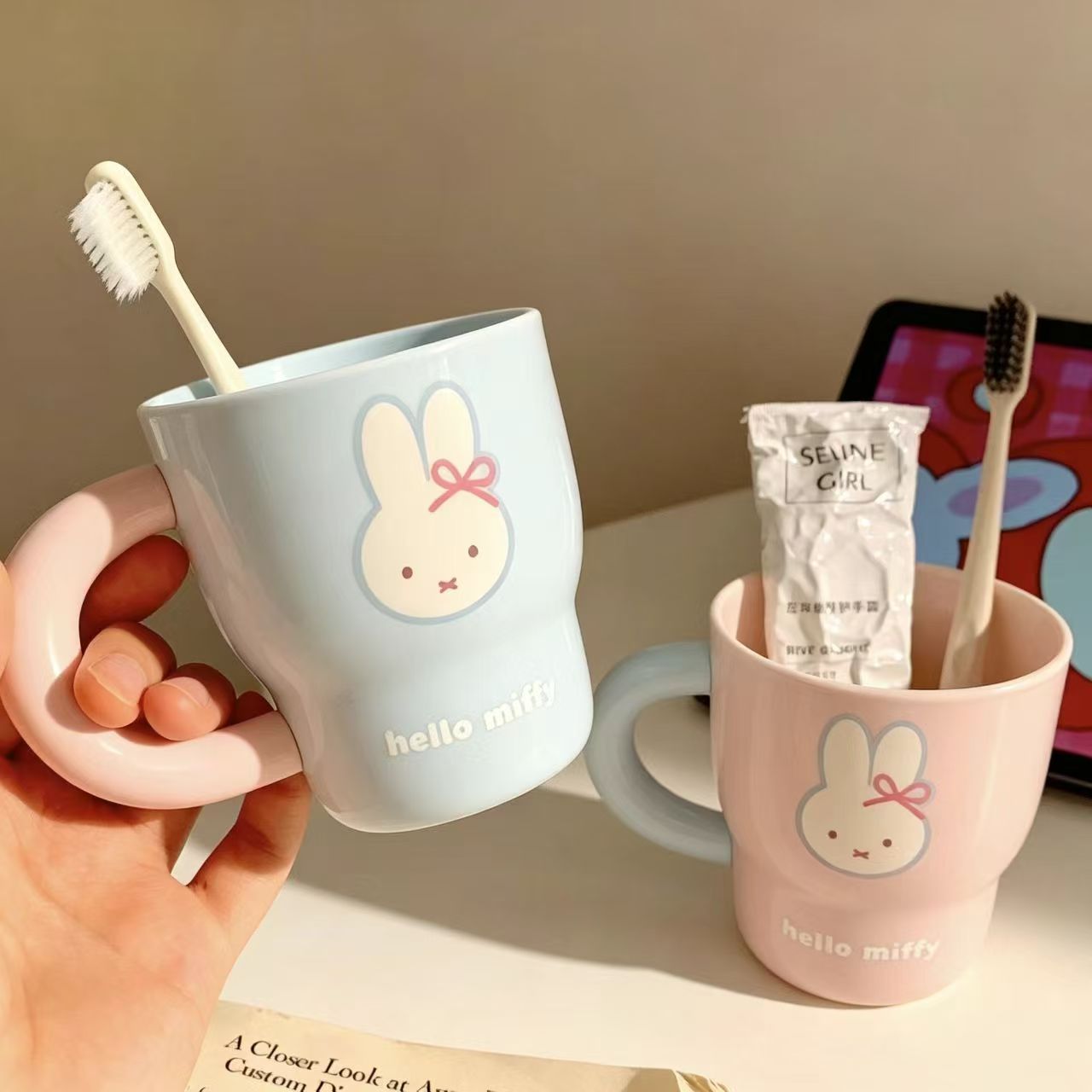 Miffy-Kaninchen-Cartoon-Muster – Home Bathroom Movie Bewertung und Preis