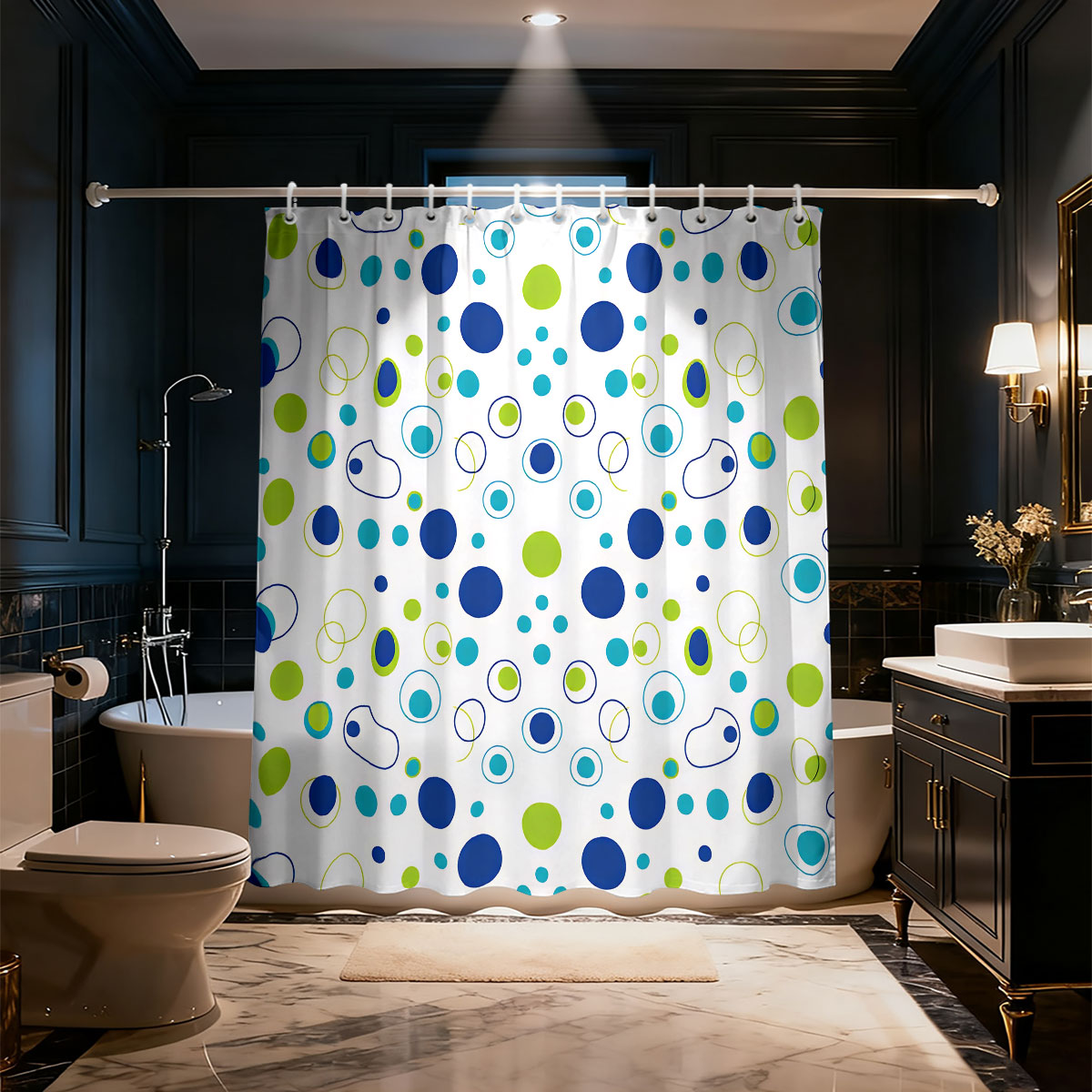 1 Stück Farbiger Bedruckter Du – Home Bathroom Partition Bewertung und Preis
