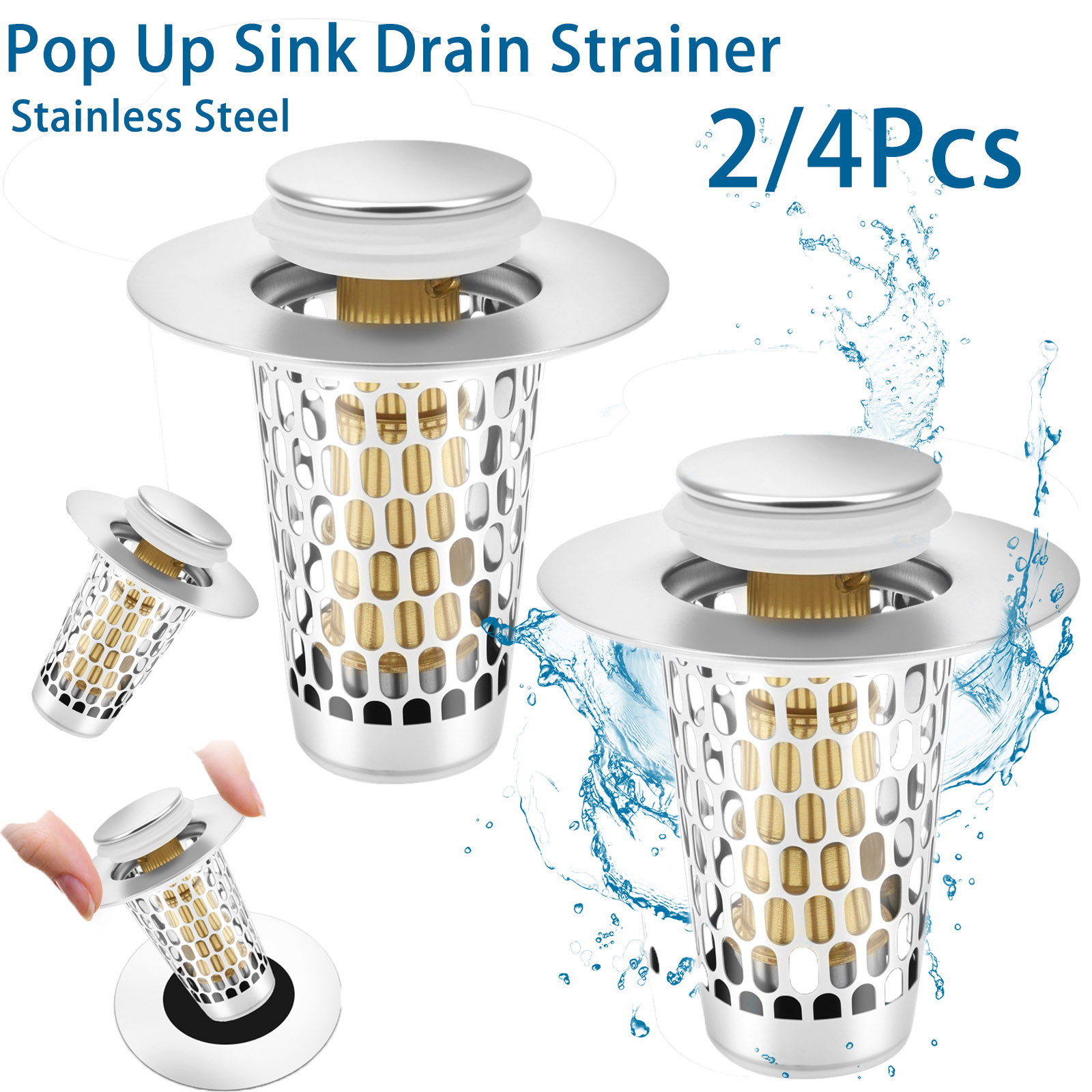2/4Pc Pop Up Waschbecken Abflu – Drain Hair Catcher Bewertung und Preis
