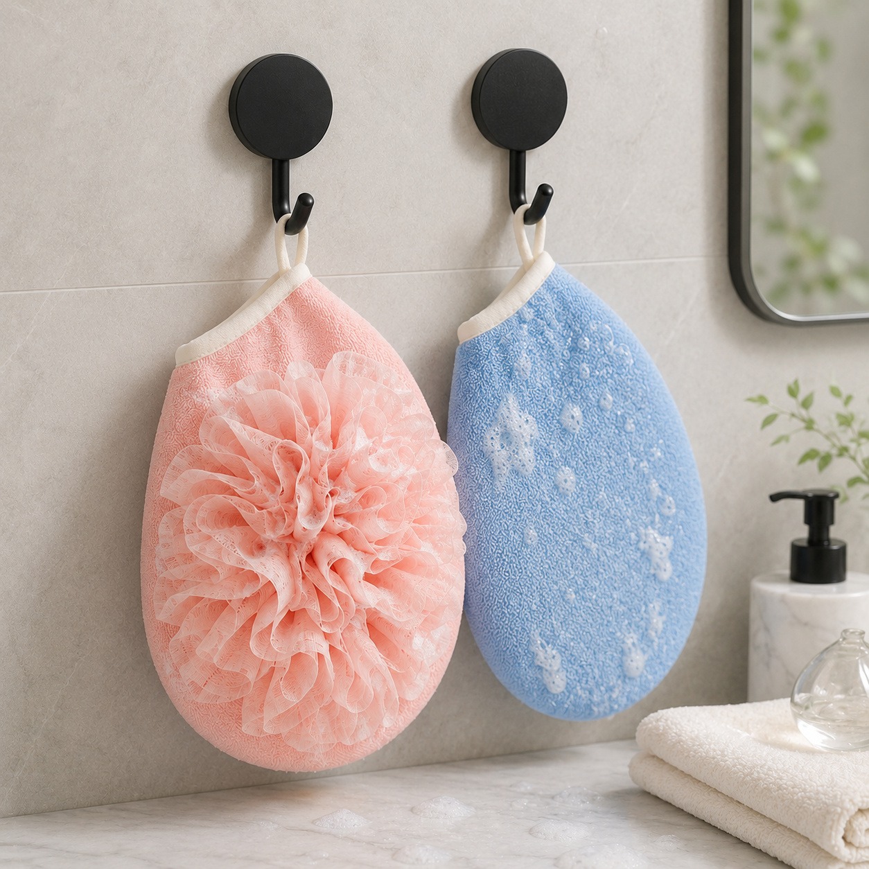 2 Paar Badehandschuhe + 2 Hake – Home Bathroom Cleaning Kit Bewertung und Preis